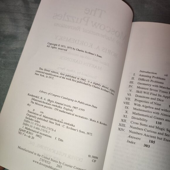 Book The Moscow Puzzles 359 Mathematical Recreations Boris A Kordemsky - Picture 6 of 16